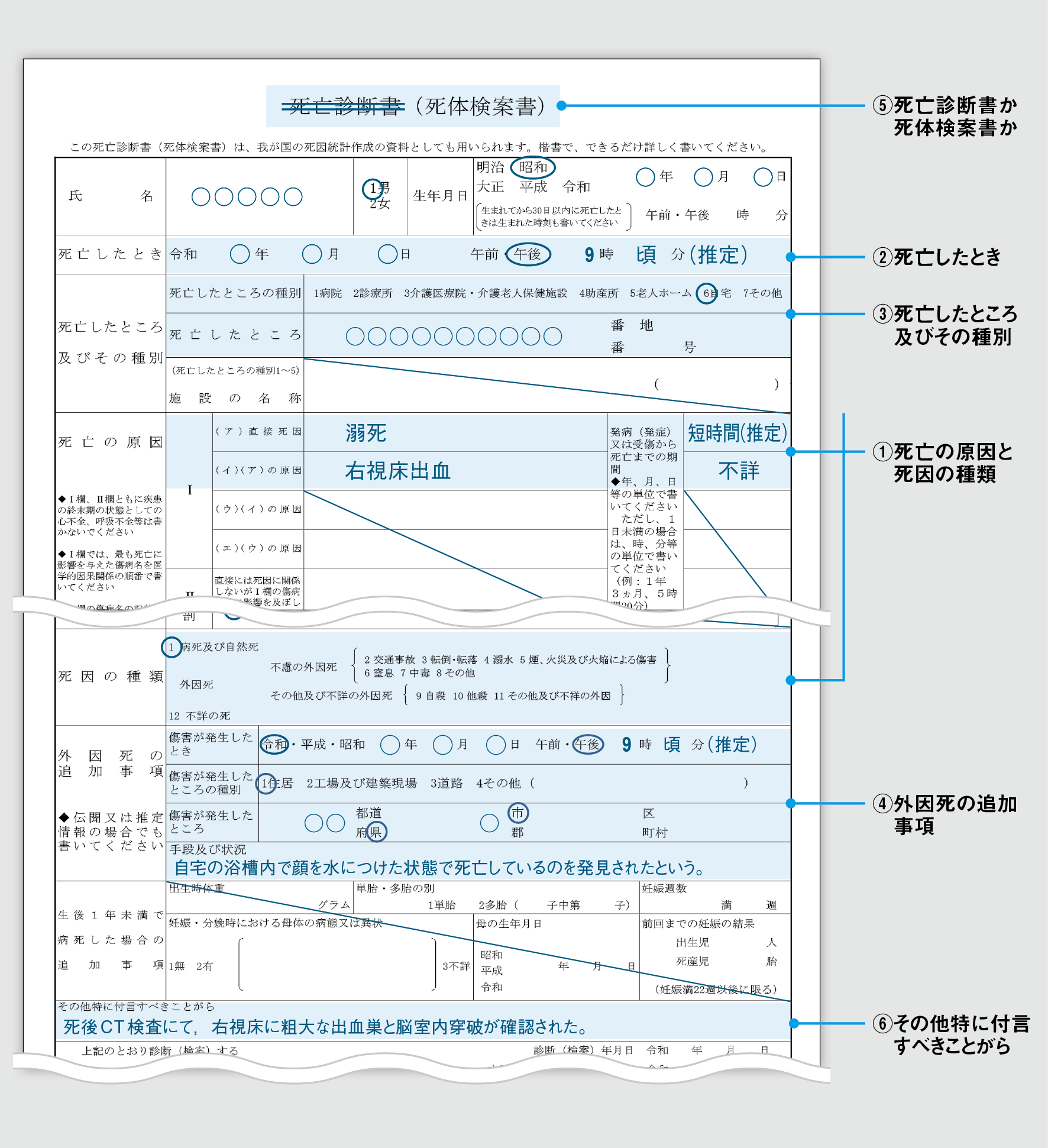 高齢者の入浴中の死亡：疾病に起因する場合［〈今日使える〉死亡診断書